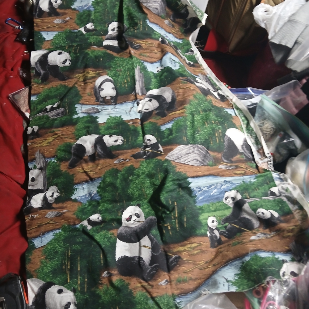 Panda Print Home Accent Throw Blanket in Blue & Green